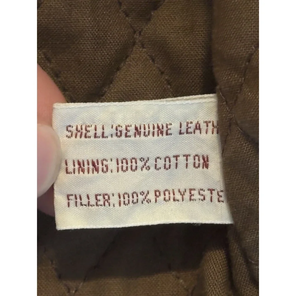 Vintage Banana Republic Leather Safari Vest Mens Large Quilted Liner Cotton